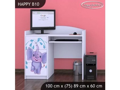 Psací stůl Happy B10 - stříkající sloník (Barva bílá)