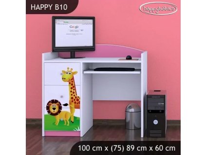 Psací stůl Happy B10 - veselý zvěřinec (Barva bílá)