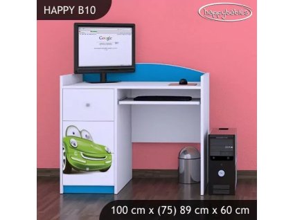Psací stůl Happy B10 - zelené auto (Barva bílá)