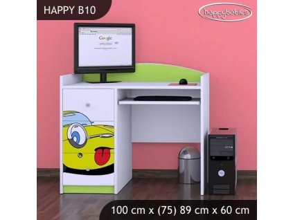 Psací stůl Happy B10 - žluté auto (Barva bílá)