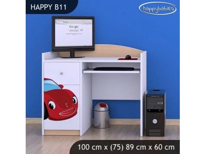 Psací stůl Happy B11 - pohádkové auto (Barva bílá)