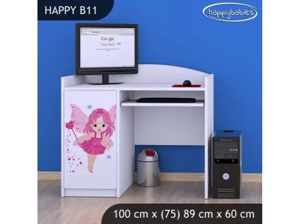 Psací stůl Happy B11 - čarodějka (Barva bílá)