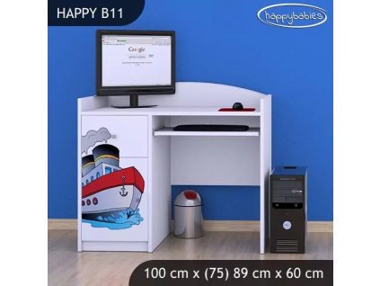Psací stůl Happy B11 - velká loď (Barva bílá)