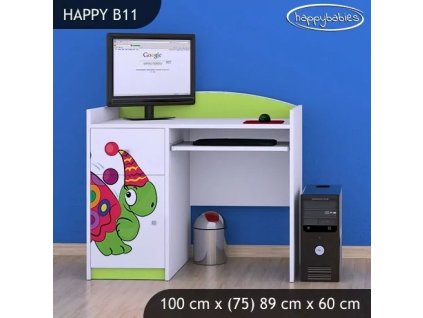 Psací stůl Happy B11 -  barevný želvík (Barva bílá)