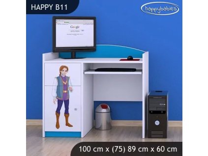 Psací stůl Happy B11 -  princ a princezna (Barva bílá)