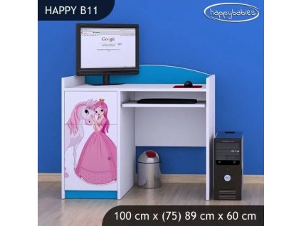 Psací stůl Happy B11 -  princezna s koníkem (Barva bílá)