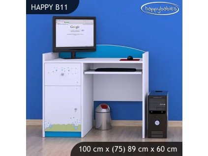 Psací stůl Happy B11 - modrý medvídek (Barva bílá)