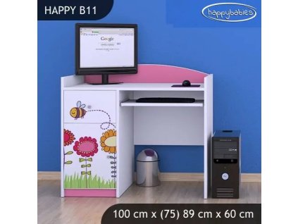 Psací stůl Happy B11 - včelka (Barva bílá)