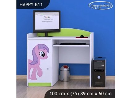 Psací stůl Happy B11 - růžový pony (Barva bílá)