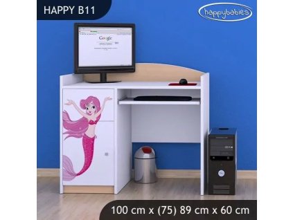 Psací stůl Happy B11 - mořská víla (Barva bílá)