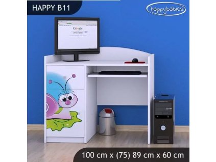 Psací stůl Happy B11 - slimák (Barva bílá)