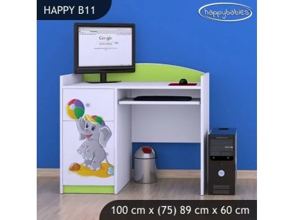 Psací stůl Happy B11 - slon s balónkem (Barva bílá)