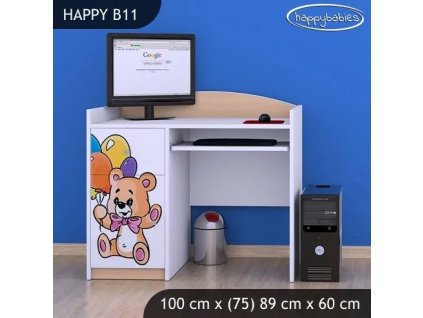 Psací stůl Happy B11 - šťastný medvídek (Barva bílá)