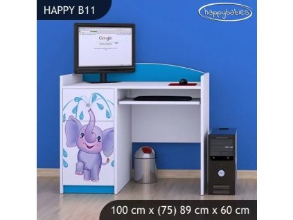 Psací stůl Happy B11 - stříkající sloník (Barva bílá)