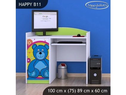 Psací stůl Happy B11 - veselý medvídek (Barva bílá)