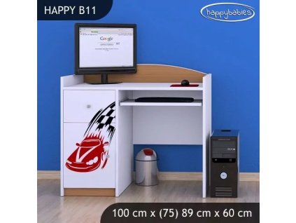 Psací stůl Happy B11 - závod F1 (Barva bílá)