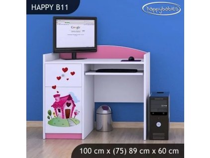 Psací stůl Happy B11 - začarovaný domeček (Barva bílá)