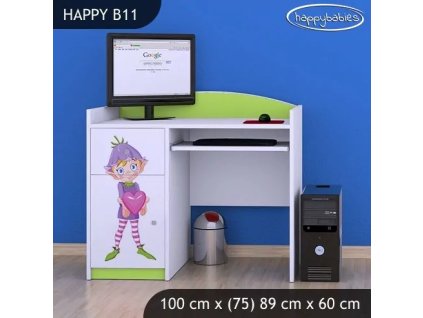 Psací stůl Happy B11 - zamilovaný skřítek (Barva bílá)