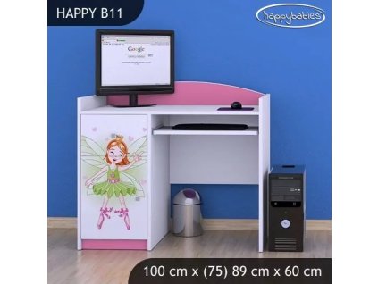 Psací stůl Happy B11 - zelená čarodějka (Barva bílá)