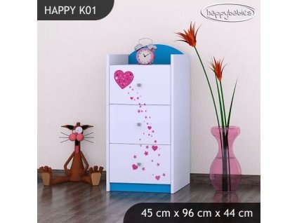 Komoda Happy K01 - čarodějka (Barva bílá)