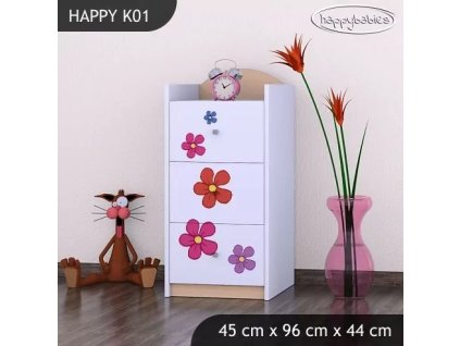 Komoda Happy K01 - delfín (Barva bílá)