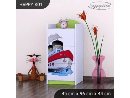Komoda Happy K01 - velká loď (Barva bílá)