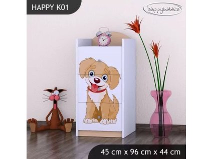 Komoda Happy K01 - pejsek (Barva bílá)