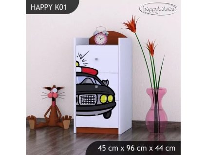 Komoda Happy K01 -  policie (Barva bílá)
