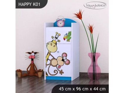 Komoda Happy K01 -  safari (Barva bílá)