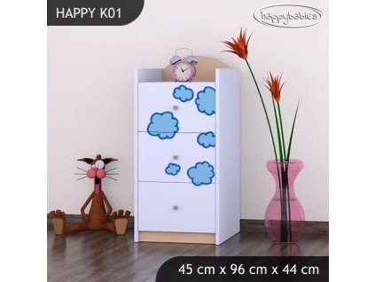 Komoda Happy K01 -  letadlo (Barva bílá)