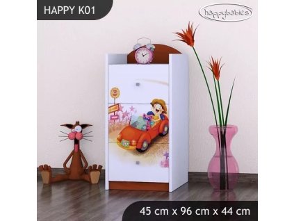 Komoda Happy K01 - zpívající auto (Barva bílá)
