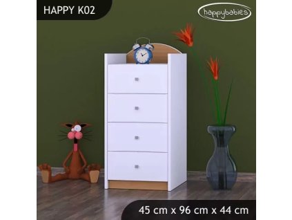 Komoda Happy K02 - bez motivu (Barva bílá)