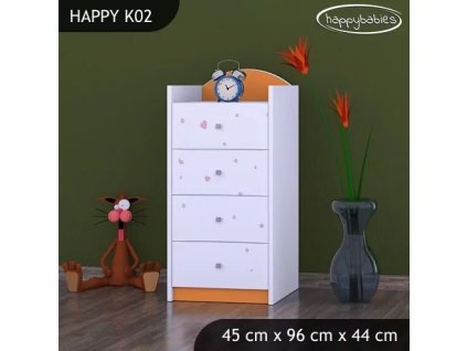 Komoda Happy K02 - princ na bílém koni (Barva bílá)