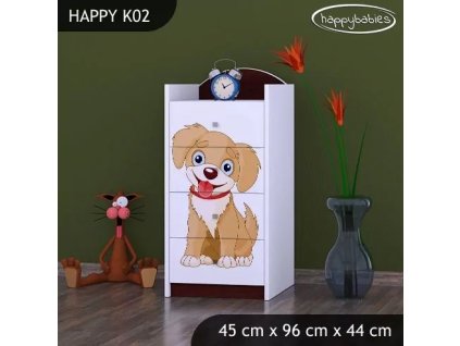 Komoda Happy K02 - pejsek (Barva bílá)
