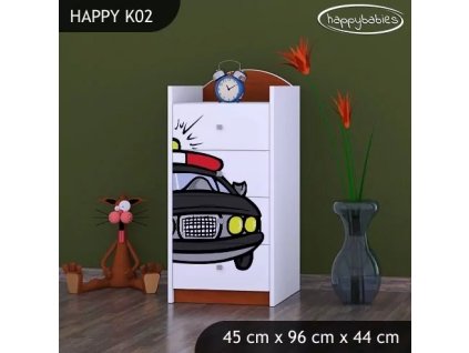 Komoda Happy K02 - policie (Barva bílá)