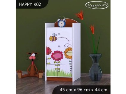 Komoda Happy K02 - včelka (Barva bílá)