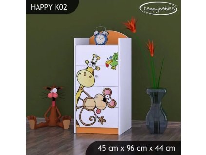 Komoda Happy K02 - safari (Barva bílá)