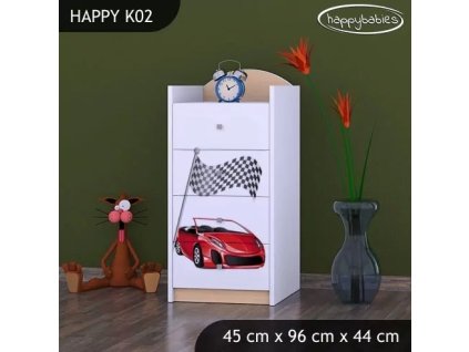 Komoda Happy K02 - závod (Barva bílá)