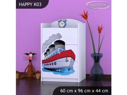 Komoda Happy K03 - velká loď (Barva bílá)