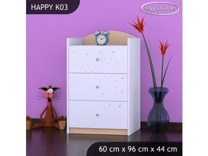 Komoda Happy K03 - víla se srdcem (Barva bílá)