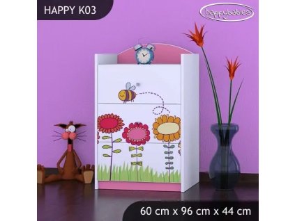 Komoda Happy K03 - včelka (Barva bílá)
