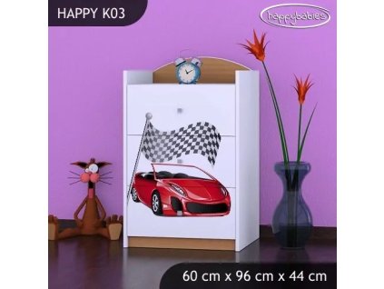 Komoda Happy K03 - závod (Barva bílá)