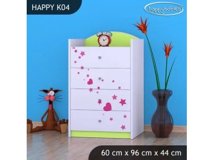 Komoda Happy K04 - čarodějka (Barva bílá)