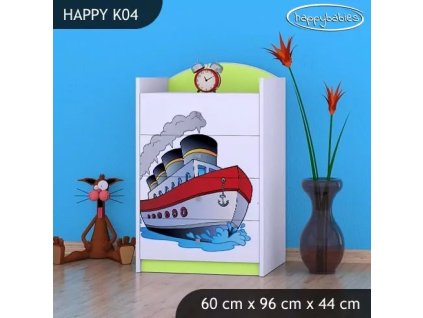 Komoda Happy K04 - velká loď (Barva bílá)