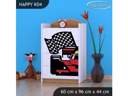 Komoda Happy K04 - ferrari (Barva bílá)