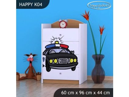 Komoda Happy K04 - policie (Barva bílá)