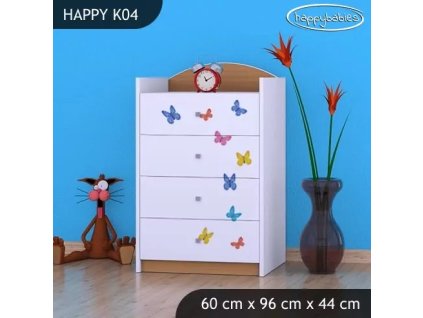 Komoda Happy K04 - sloník (Barva bílá)