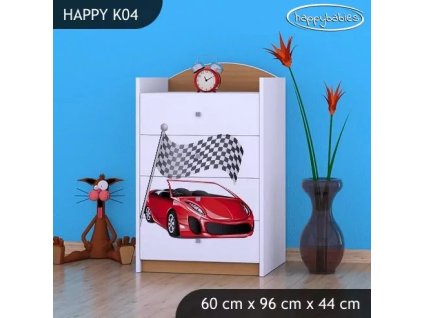 Komoda Happy K04 - závod (Barva bílá)