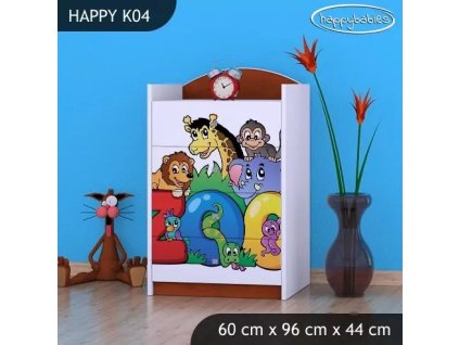 Komoda Happy K04 - ZOO (Barva bílá)