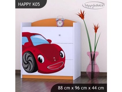 Komoda Happy K05 - pohádkové auto (Barva bílá)